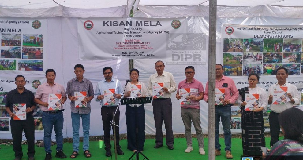 ATMA Peren district magazine titled “ATMA Activities at a Glimpse” was released during Kisan Mela in Jalukie, Peren on May 23. (DIPR Photo)
